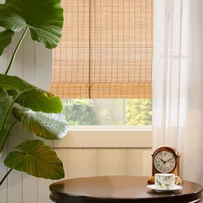 ALIMOO Bamboo Blinds, Bamboo Roll Up Shades for Windows, Light Filtering Bamboo Roller Shades for Indoor Outdoor Home Patio Porch 36" W X 72" L