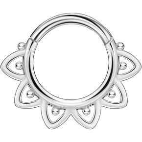 FANSING 316L Surgical Steel Lotus Piercing Rings for Septum Daith
