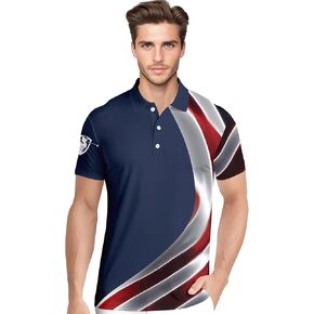 HIVICHI Golf Shirts for Men Funny Print Hawaiian Crazy Mens Polo Shirt