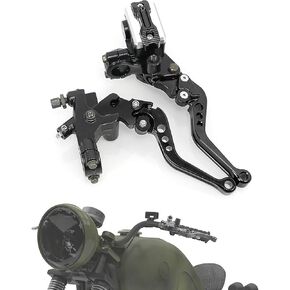 Sporacingrts 1 Pair 7/8" Handlebar Motorcycle Brake Clutch Lever with Master Cylinder Reservoir Compatible with Yamaha Kawasaki Suzuki(Universal)