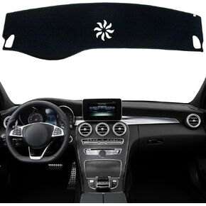 KEYOOG Dashboard Cover Dash Mat Fit for 2016-2021 Me-rcedes-Benz C-Class (W205),C180 C200 C250 C300 C400 C350e,Car Dash Board Mat Anti-Glare Carpet,Non-Slip Pad (Black)