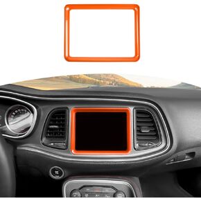 RT-TCZ for Challenger Dashboard Display Screen Trim Frame Cover for Dodge Challenger 2015 up White Interior Accessories 1pcs