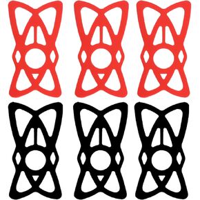 TIESOME Motorcycle Phone Mount Tether, 6 PCS Fall Prevention Replacement Silicone Bands for Bike Phone Holder Elastic Smart Phone Silicone Strap for Bike Bicycle Motorcycle Handlebar(3 Black 3 Red)
