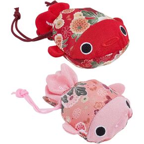FREEBLOSS 2Pcs Japanese Style Drawstring Bag Embroidered Drawstring Jewelry Pouch Jewelry Pouch Bag Coin Purse for Women Gift