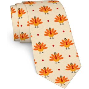 Thanksgiving Turkey Ties For Men Novelty Funny Neckties Classic Fashion Men's Tie For Wedding Party Business Casual Gifts
