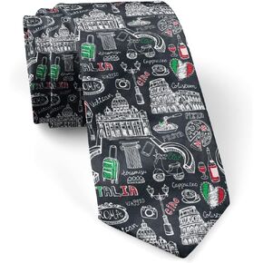 ( Italy Famous Rome Landmark ) Fashion Novelty Necktie, Conversation Neckwear Ties Great for Party and Events
