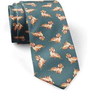 ( Dachshund Dog Watercolor ) Fashion Novelty Necktie, Conversation Neckwear Ties Great for Party and Events