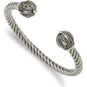 Jewels By Lux Stainless Steel Antiqued Twisted Cuff Bracelet