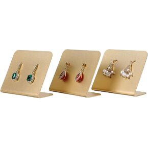 GemeShou 3pcs Small Metal Earring Display for Selling, Gold Jewelry Earring Organizer Hanging, Stud Earring Holder for Online Shop Photography【Gold Metal Earring Board-Small 3pcs 】