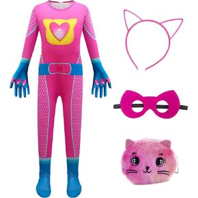 Superhero Costumes Jumpsuit With Accessories For Halloween Birthday Party Cosplay for 4-10T Super fans