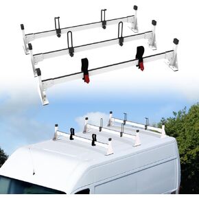 StarONE Van Roof Rack Ladder Rack Heavy Duty Cargo Racks Fit for 2013-2023 RAM ProMaster,White,3 Bars