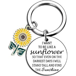 Ikacvb Inspirational Sunflower Gifts For Women Teens Encouragement Small Gifts For Women Friends Mental Health Gifts Best Sunflower Keychains Motivational Christmas Stuff