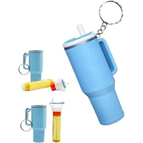 Mini Cup Keychains for stanley cup Accessories,cup Keychain for stanley Decorations,lipstick keychain(Improved Lid)