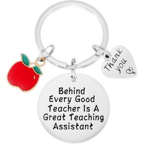 Kivosliviz Teacher Assistant Gifts Keychain for Women Men Merch Teaching Assistant Appreciation Key Chain Keyring Jewelry Great Best Teacher Aide Teacher Assistant Keychain