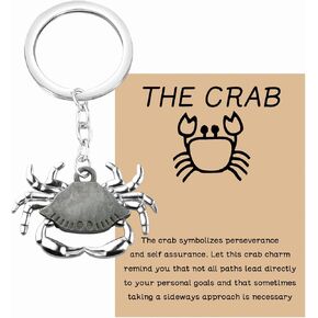 MAOFAED Crab Keychain Crab Motivational Quote The Crab Symbolizes Perseverance And Self Assurance