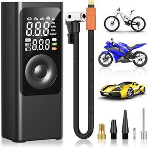 Tire Inflator Portable Air Compressor, 4XFaster Inflation, 180PSI & 25000mAh Cordless Tire Inflator with LED Display, One Click Smart Pump Tire Inflator for Car, Motorcycle, Bicycle, Balls and More