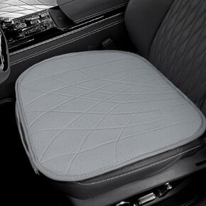 SanQing 2PCS Car Seat Covers Bottom Seat Cover for Car Front Seat Cushion PU Leather Automotive Seat Protector Mats Universal Fit 95% Vehicles (Grey)