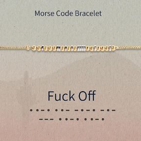 Morse Code Bracelet for Women – Sister Birthday Gifts, Sister Gifts, Cool Gifts for Sister Birthday, 18K Gold Plated, Triple-Layered Finish, Size 6-8 Inch
