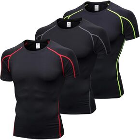 SPVISE Men's Compression Shirts Short Sleeve Workout Gym T-Shirt Running Tops Cool Dry Sports Base Layer Athletic Undershirts