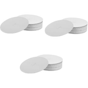 Ciieeo 100 Pcs Paper Tray Beeswax Candle Holder Candling Protector Candle Drip Catcher Paper Candle Drip Protectors for Table Memorial Candlelight Disc Protection Aluminum Foil