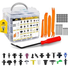 MIKKUPPA 725PCS Car Push Retainer Clips - 23 Sizes Nylon Bumper Fender Plastic Rivets Automotive Clips Auto Fasteners with 10 Cable Ties and Fasteners Remover Replacement for Toyota GM Ford Honda