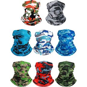 SATINIOR 8 Pcs Winter Bandanas for Men for Cold Warmer Neck Gaiter Scarf Balaclava Windproof Breathable Face Cover Scarf