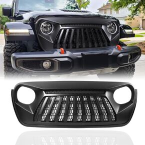 شبكة أمامية سوداء لسيارات جيب رانجلر JL JLU 2018, 2019, 2020, 2021, 2022 2023 2024 & Jeep Gladiator JT (B style)