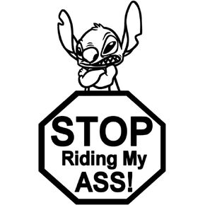 Stitch, Stop Riding,Vinyl Decal,Sticker for Cars,Windows,Laptops and More (Black)