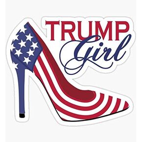 Trump Girl Stilettos High Heel Supporter GOP Patriot - Sticker Graphic - Auto, Wall, Laptop, Cell, Truck Sticker for Windows, Cars, Trucks