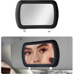 2 PCS Car Sun Visor Vanity Mirror, Clip on Sun Shading Makeup Mirror Interior Rear View Mirror, Clear Visor Cosmetic Vanity Mirror for Most Cars Trucks SUVs, Car Accessories