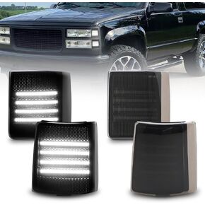 Bestview Front Corner Light Assembly Kit Compatible with 1994-1998 Chevy 1500 2500 3500 C/K C10 Silverado Tahoe Suburban Smoked Len 4Pcs