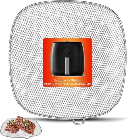 قطع غيار مقلاة الهواء لشركة فيليبس، مقلاة تنقيط مربعة 8.46 بوصة لحامل صينية فيليبس HD9741 3QT متوافق مع HD9630، HD9656، HD9730، آمنة للاستخدام في غسالة الأطباق in Kuwait