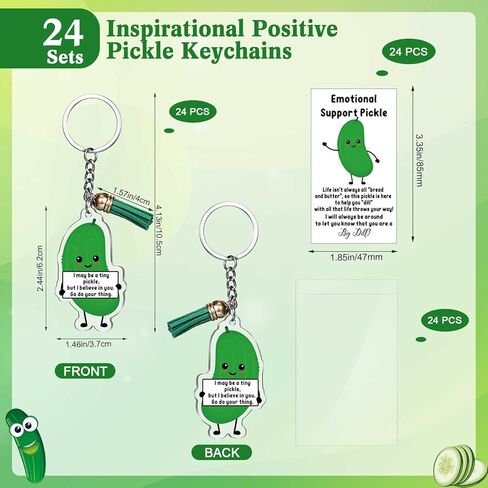 Emotional Support Pickle Cucumber Keychain with Tassels Bulk Gifts for Coworkers in Kuwait