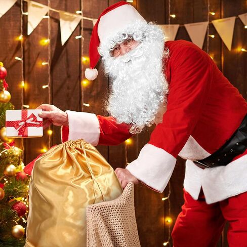 Santa Claus Costume for Men Santa Suit Adults 26pc Deluxe Velvet Father Christmas Costume Xmas Red Cosplay Outfit in Saudi Arabia