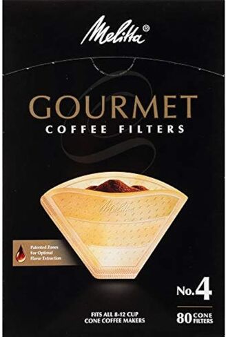 Melitta #4 Pour-Over Cone Coffee Filters, Beige, 80 Count (Pack of 6) 480 Total Filters Count in Saudi Arabia