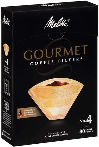 Melitta #4 Pour-Over Cone Coffee Filters, Beige, 80 Count (Pack of 6) 480 Total Filters Count in Saudi Arabia