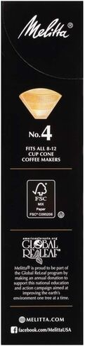 Melitta #4 Pour-Over Cone Coffee Filters, Beige, 80 Count (Pack of 6) 480 Total Filters Count in Saudi Arabia