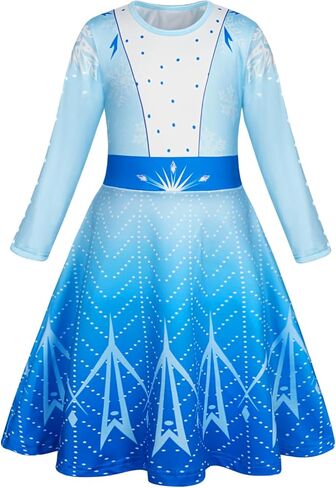 AmzBarley Princess Nightgown Girls Nightgowns for Toddler Kids Princess Pajamas Sleepwear Long Sleeve Nightie Nightdress in Kuwait