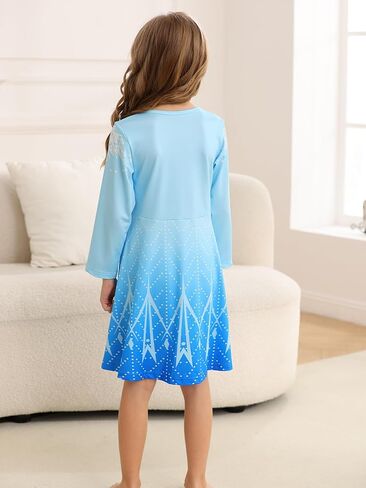 AmzBarley Princess Nightgown Girls Nightgowns for Toddler Kids Princess Pajamas Sleepwear Long Sleeve Nightie Nightdress in Kuwait