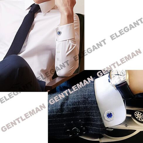 Sogee Crystal Cufflinks for Men Blue/Green/Pink/Purple/Red/White/Colorful Real Gold Plated Elegant Mens Cuff Links for Wedding Party Unique Gift in Saudi Arabia