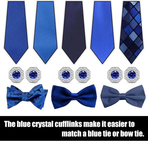 Sogee Crystal Cufflinks for Men Blue/Green/Pink/Purple/Red/White/Colorful Real Gold Plated Elegant Mens Cuff Links for Wedding Party Unique Gift in Saudi Arabia