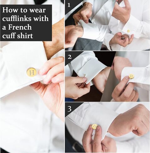 LOYALLOOK 4Pcs Stainless Steel Engraved Initial Cufflinks and Tie Bar Money Clip Set Personalized Button Shirt Initials Tie Clip Alphabet Letter A-Z with Gift Box for Best Man Groom Wedding Business in Saudi Arabia