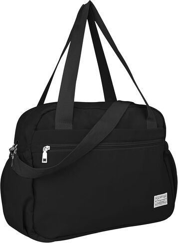 حقيبة رياضية للنساء، حقيبة دفل للسفر مع جيب مبلل، حقائب حمل لعطلة نهاية الأسبوع للنساء، حقيبة سفر مقاومة للماء، أسود in Kuwait