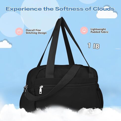 حقيبة رياضية للنساء، حقيبة دفل للسفر مع جيب مبلل، حقائب حمل لعطلة نهاية الأسبوع للنساء، حقيبة سفر مقاومة للماء، أسود in Kuwait