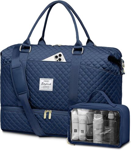 Women Weekender Travel Duffle Bags: Duffel Overnight Bag with Shoe Compartment Large Carry on Tote Bag Toiletry Bag Weekend Yoga Gym Bags with Wet Pocket Hospital Bags for Labor and Delivery Black in Kuwait