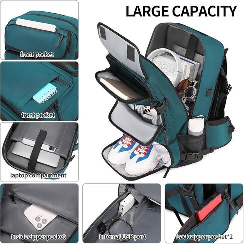 Carry on Travel Backpack for Men Airline Approved Duffle Backpack Convertible Nylon Luggage Bag Dark Green in Kuwait