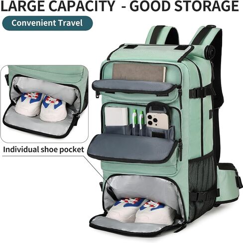 Carry on Travel Backpack for Men Airline Approved Duffle Backpack Convertible Nylon Luggage Bag Dark Green in Kuwait