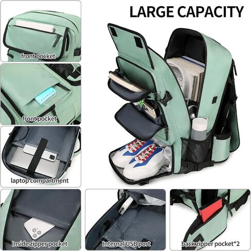 Carry on Travel Backpack for Men Airline Approved Duffle Backpack Convertible Nylon Luggage Bag Dark Green in Kuwait