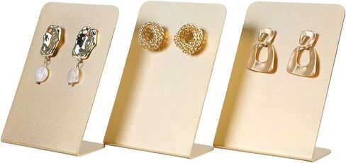 GemeShou 3pcs Small Metal Earring Display for Selling, Gold Jewelry Earring Organizer Hanging, Stud Earring Holder for Online Shop Photography【Gold Metal Earring Board-Small 3pcs 】 in Saudi Arabia