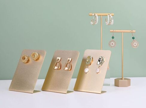 GemeShou 3pcs Small Metal Earring Display for Selling, Gold Jewelry Earring Organizer Hanging, Stud Earring Holder for Online Shop Photography【Gold Metal Earring Board-Small 3pcs 】 in Saudi Arabia